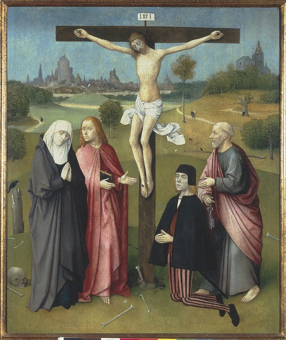 Calvarie met schenker